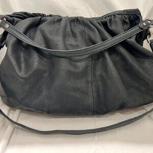 Black Leather Bucket Bag - Conceal Carry Option